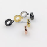 Bail Enhancer Ring Clasps or Bail, 3 Pcs Black or Rose Gold CZ Pave, Charm Holder Lobster Hoops