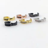 Bail Enhancer Ring Clasps or Bail, 3 Pcs Black or Rose Gold CZ Pave, Charm Holder Lobster Hoops