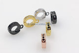 Bail Enhancer Ring Clasps or Bail, 3 Pcs Black or Rose Gold CZ Pave, Charm Holder Lobster Hoops