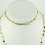 Gold Beaded Chain, Religious Chain CH #227, 4 mm Flat Oval Metal Chain