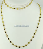 Gold Beaded Chain, Religious Chain CH #227, 4 mm Flat Oval Metal Chain