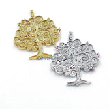 Tree of Life Pendant, Cubic Zirconia Rainbow, Family Heirloom Mother Necklace