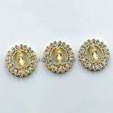 Rainbow CZ Mary Charms, CZ Micro Pave Connector Beads, Jesus Pendants