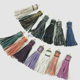 Snakeskin Tassels, Zirconia Beaded Tassel, Gold Keychain