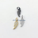 CZ Micro Pave Angel Wings, Star, Horn Tiny Charms Starburst Pendant