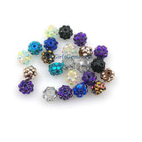 Resin Rhinestone Bumpy Beads 10 mm/Tube Beads, Purple, White and Lavender