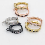 CZ Micro Pave Huggies, Lever back Round Ear Ring Parts # 702, Rose Gold