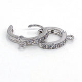 CZ Micro Pave Huggies, Lever back Round Ear Ring Parts, Rose Gold