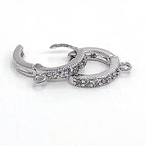 CZ Micro Pave Huggies, Lever back Round Ear Ring Parts # 702, Rose Gold