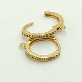 CZ Micro Pave Huggies, Lever back Round Ear Ring Parts # 702, Rose Gold