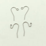 Silver Ear Hooks, Earring Findings Surgical Stainless Steel Earwires, Open Loop Fish Hooks or Ball End Earring Components Bulk Wholesale