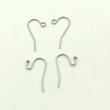 Silver Ear Hooks, Earring Findings Surgical Stainless Steel Earwires, Open Loop Fish Hooks or Ball End Earring Components Bulk Wholesale