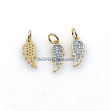 CZ Micro Pave Angel Wings, Star, Horn Tiny Charms Starburst Pendant # 441