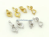 CZ Micro Pave Donuts Hinge Fold Over Clasp,Heart Buckle O Ring Clips,AG 496,Interlocking Rose,Gold,Silver Findings,Layered Bracelet/Necklace