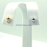 14 K Gold Filled 4 mm Round Ball Earrings, 925 Sterling Silver Stud Post # 2128, Findings with Open Loop