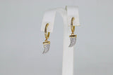 CZ Pave Gold Cross Charms, Gold Pendants for Necklace or Huggie Hoop Earrings Set #704, Rosary Chain Charm