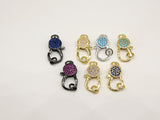 CZ Micro Pave Lobster Clasps, Blue Turquoise, Fuchsia