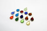 Teardrop Charm Connectors, Round Charms Gold or Silver Blue, Red