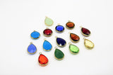 Teardrop Charm Connectors, Round Charms Gold or Silver Blue, Red