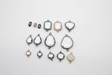 Teardrop Charm Connectors, 2 Pcs Oval Charms Rose Gold or Black Charms and Links for DIY Earrings, Bracelet