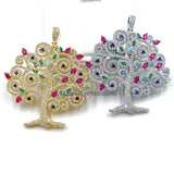 Tree of Life Pendant, Cubic Zirconia Rainbow, Family Heirloom Mother Necklace