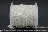 Large Silver Cable Chain, 4 x 6 mm Necklace Chain CH #253, Gunmetal Black Plated Oval Chain
