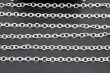 Large Silver Cable Chain, 4 x 6 mm Necklace Chain CH #253, Gunmetal Black Plated Oval Chain