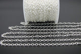 Large Silver Cable Chain, 4 x 6 mm Necklace Chain CH #253, Gunmetal Black Plated Oval Chain