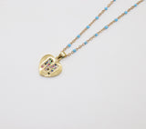 14 K Gold Initial Chain Necklace, Cubic Zirconia Baguette Round Disc Letters in Choker or Bolo Bracelet, Personalized Alphabet
