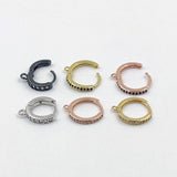 CZ Micro Pave Huggies, Lever back Round Ear Ring Parts # 702, Rose Gold