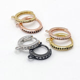 CZ Micro Pave Huggies, Lever back Round Ear Ring Parts # 702, Rose Gold