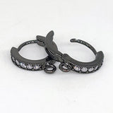 CZ Micro Pave Huggies, Lever back Round Ear Ring Parts # 702, Rose Gold