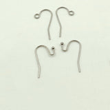 Silver Ear Hooks, Earring Findings Surgical Stainless Steel Earwires, Open Loop Fish Hooks or Ball End Earring Components Bulk Wholesale