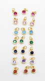 CZ Solitaire Charms, 3 Pcs 4 mm x 6 mm CZ Solitaire Dangles, Cubic Zircon in Blue Turquoise