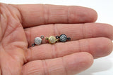 CZ Micro Pave Round Donuts Connectors, Two sided Paved Centers, Solitaire Links