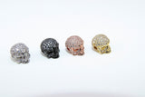 CZ Micro Pave Skull Head Beads, Rose, Gold