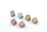 CZ Pave Square Cube Beads, Small Hole Spacer Beads, Black