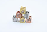 CZ Pave Square Cube Beads, Small Hole Spacer Beads, Black