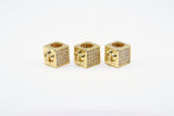 CZ Square Cube Beads, Cubic Zirconia Small Hole Spacer Beads, Rose