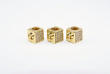 CZ Square Cube Beads, Cubic Zirconia Small Hole Spacer Beads, Rose
