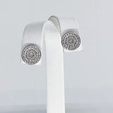 925 Silver Sterling Stud, 10 mm Cubic Zircons Disc Earrings #2554 , Gold Over 925 Sterling Silver Post