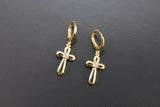 CZ Pave Gold Cross Charms, Gold Religious Pendants for Necklace or Huggie Hoop Earrings Set #704, Rosary Chain Charm