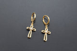 CZ Pave Gold Cross Charms, Gold Pendants for Necklace or Huggie Hoop Earrings Set #704, Rosary Chain Charm