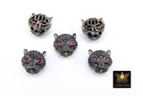 CZ Micro Pave Panther Head Bead Charm, Wakanda Head, AG 41