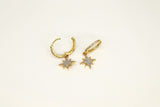 CZ Pave Gold Cross Charms, Gold Pendants for Necklace or Huggie Hoop Earrings Set #704, Rosary Chain Charm