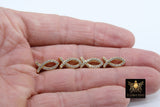 CZ Micro Pave Pisces Slider Charms, Gold Charms Slide,Zodiac Fish Charm Bracelet