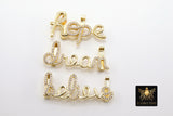 CZ Micro Pave Hope, Dream, Believe Slider Charms,Inspirational Faith Quote Slider Bracelet