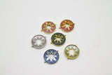 CZ Micro Pave Starburst Connectors, Gold Star Links for Bracelets, Rainbow Choker