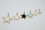 Star Charms and Pendants, Small or Large Gold Starburst Black or Red #2650, Enamel Large Hole Bails