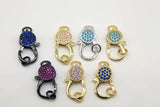 CZ Micro Pave Lobster Clasps, Blue Turquoise, Fuchsia